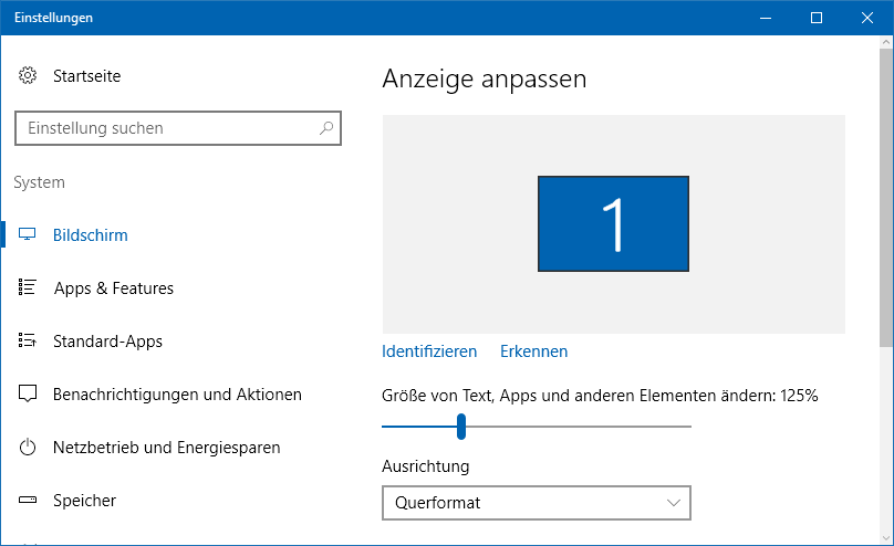 win8 anzeigeeinstellungen